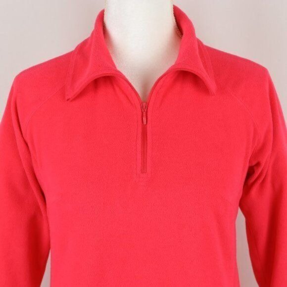 Columbia Women's Small Neon Peach 1/4 Zip Lightweight Fleece Pullover - Picture 2 of 7